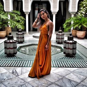 Lust Satin Maxi Dress - Mustard